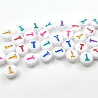 Acrylic Letter Flat Round Beads