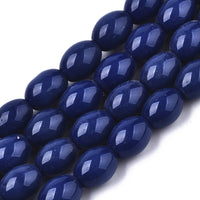 10mm Oval Glass Beads Strand