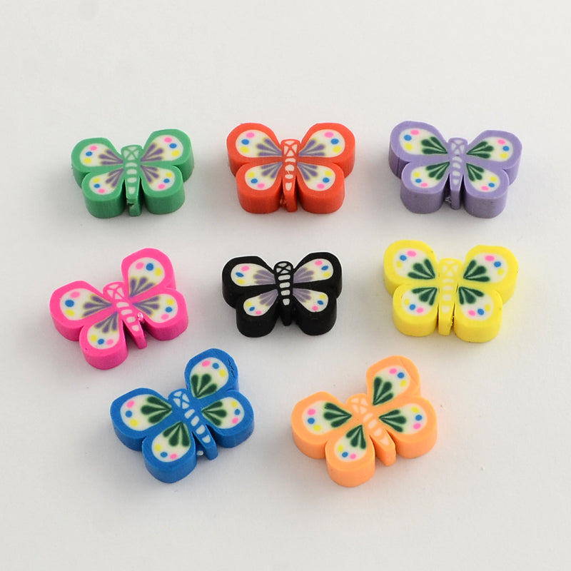 Butterfly Polymer Clay Beads (5pcs)