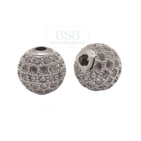 8mm Round Cubic Zirconia Beads Spacer
