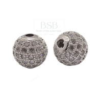 8mm Round Cubic Zirconia Beads Spacer