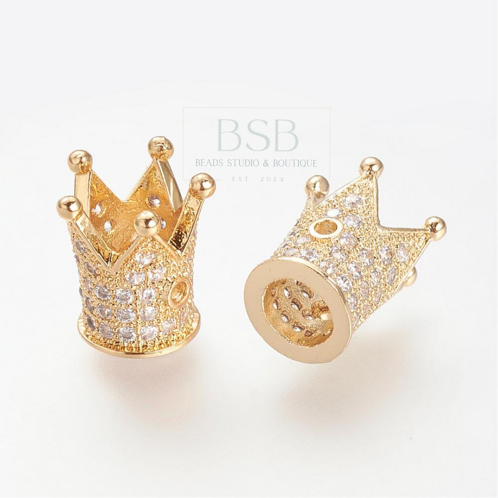 Crown Cubic Zirconia Beads Spacer