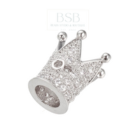 Crown Cubic Zirconia Beads Spacer
