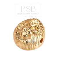 Lion Brass Cubic Zirconia Beads Spacer