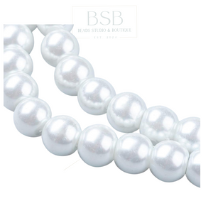 8mm Glass Pearl Beads Strand