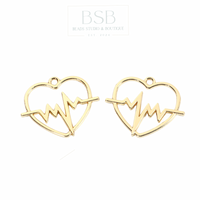 Heartbit in Heart Gold Plated Pendant (2pcs)