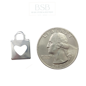 Stainless Steel Padlock with Heart Pendant