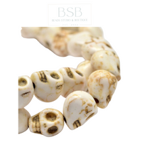 Skull Howlite Gemstone Beads Strand