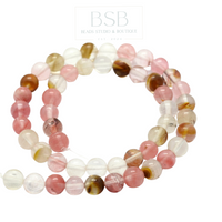 6mm Fire Cherry Quartz Gemstone Beads Strand