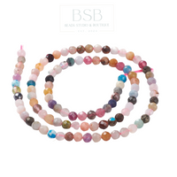 4mm Faceted Gemstone Mixed Stone Beads Strand