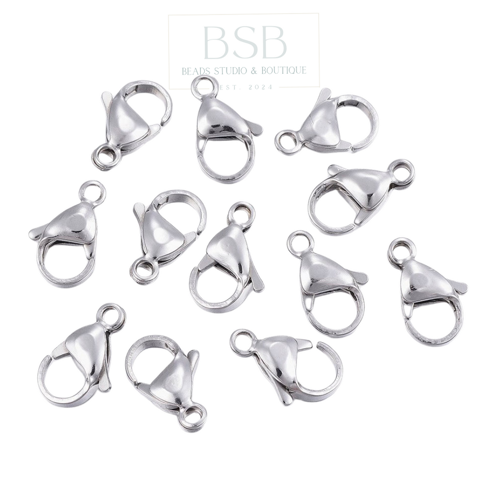 Stainless Steel 10mm Lobster Clasps (6pcs)