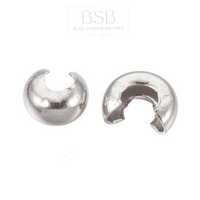 Stainless Steel Crimp Cover Beads (10pcs)
