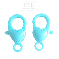 22mm Plastic Lobster with Heart Clasps (2pcs)