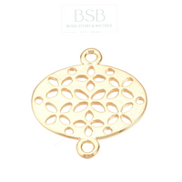 Oval Real Gold Plated Link (2pcs)