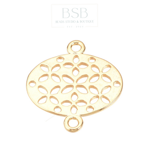 Oval Real Gold Plated Link (2pcs)