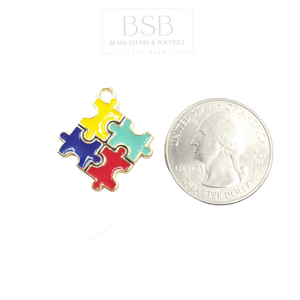 Autism Jigsaw Gold Plated Pendant