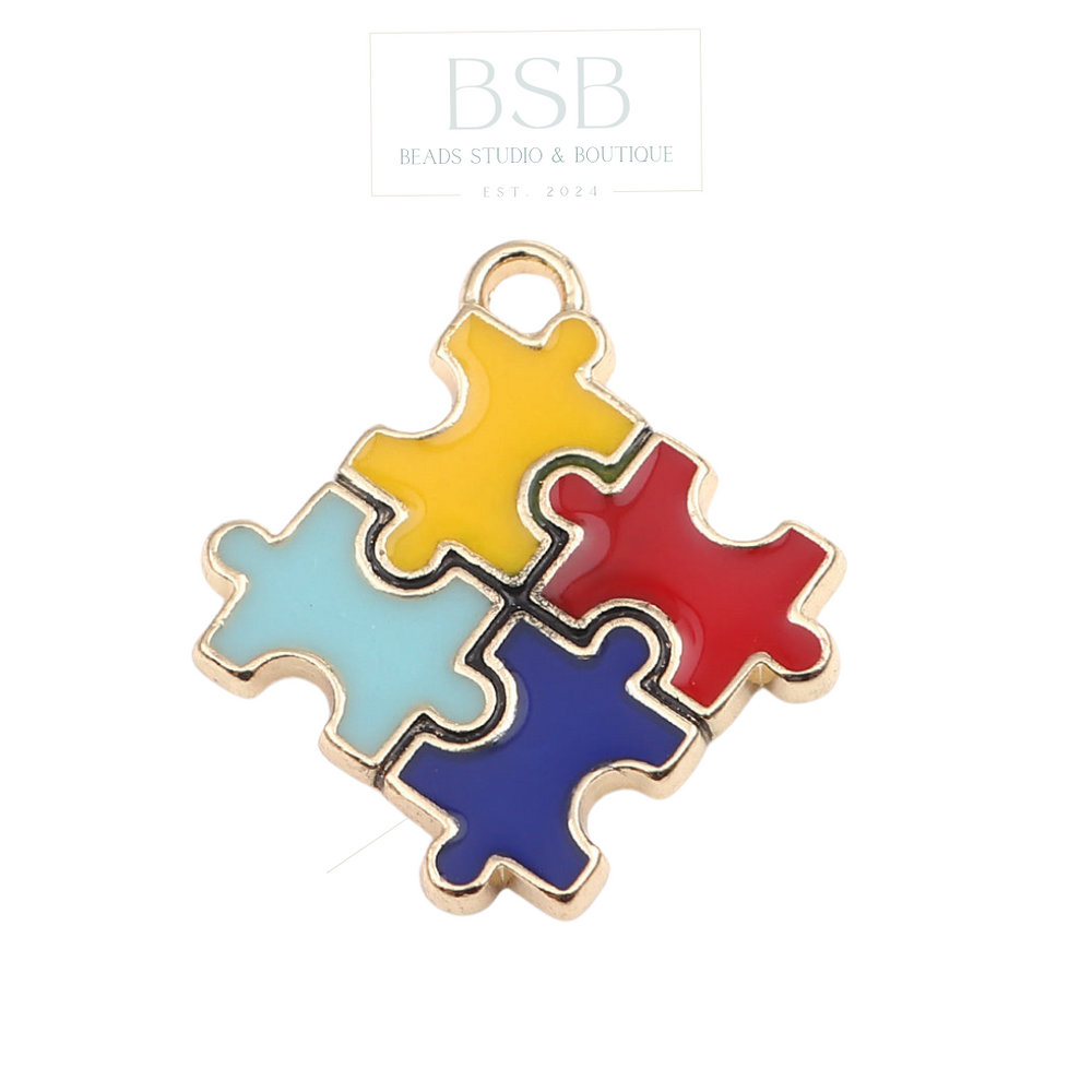 Autism Jigsaw Gold Plated Pendant