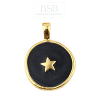 Enamel Star Medal Gold Plated Pendant
