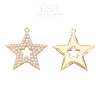 Star with Imitation Pearl Pendant
