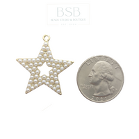 Star with Imitation Pearl Pendant