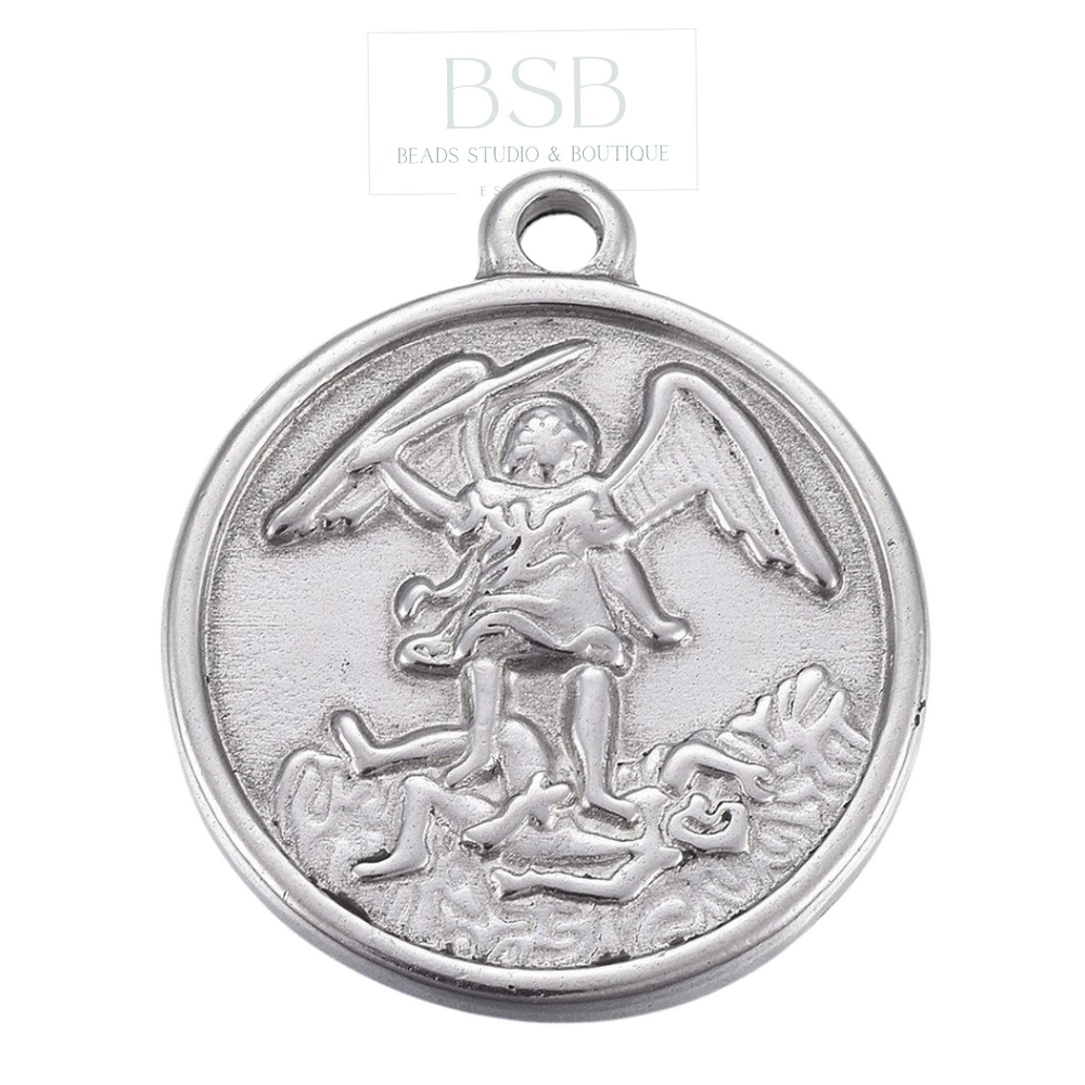 Stainless Steel Saint Archangel Medal Pendant