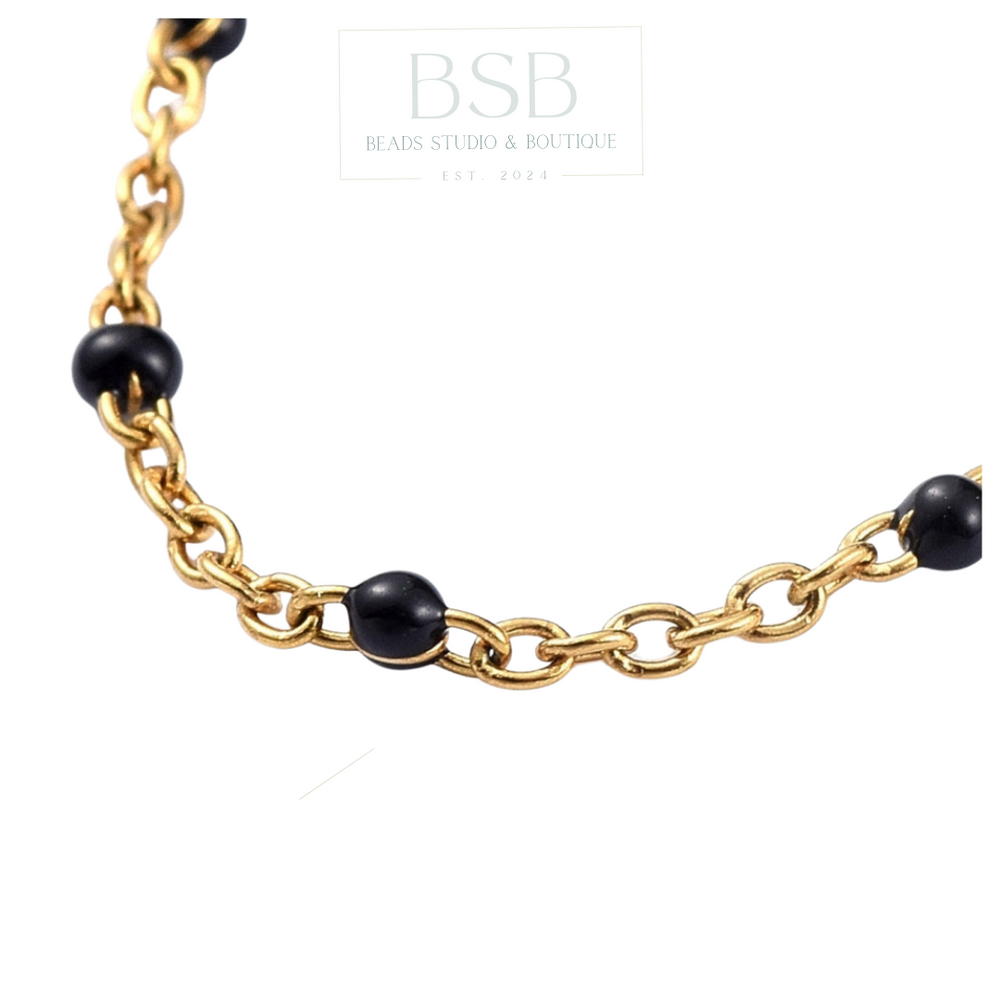 Stainless Steel Handmade Enamel Ball Chain Necklace