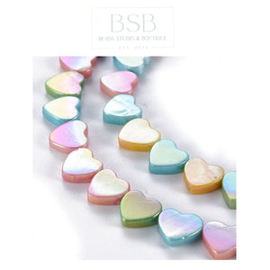 10mm Heart Shell Beads Strand