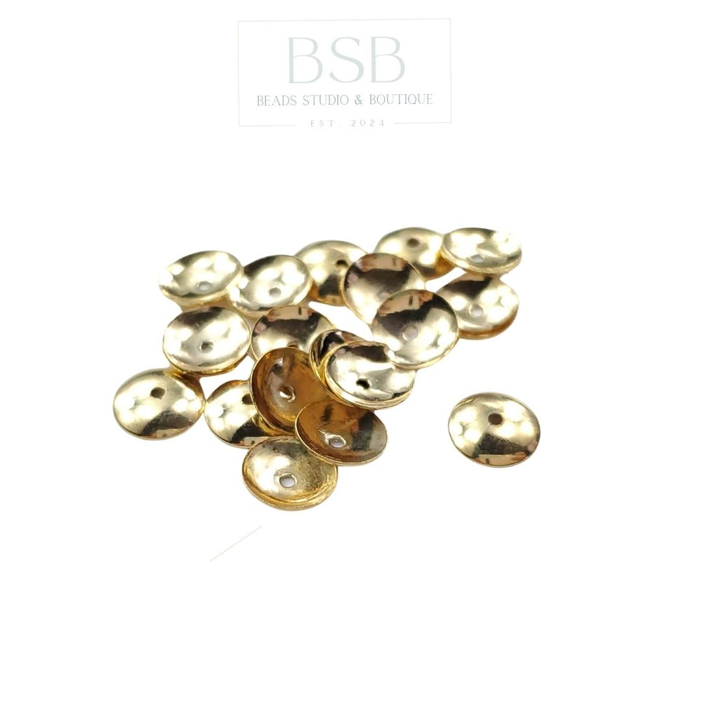 10mm Bead Caps Gold Filled Pendant (2pcs)