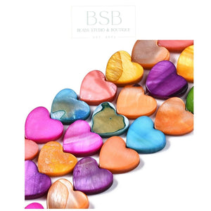 12mm Heart Shell Beads Strand