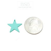 Spray Painted Rubberized Star Acrylic Beads