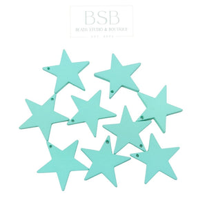 Spray Painted Rubberized Star Acrylic Beads