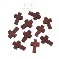 Cross Wood Spacer Beads (3pcs)