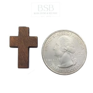 Cross Wood Spacer Beads (3pcs)