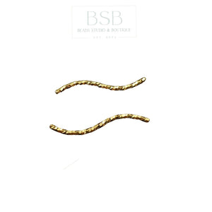 Twisted Curved Gold Plated Tube (4pcs)