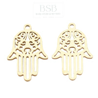 Stainless Steel Hamsa Hand Pendant
