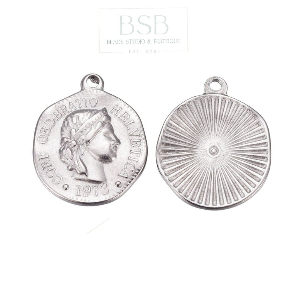 Stainless Steel Coin Pendant