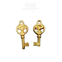 Key Gold Plated Pendant (2pcs)