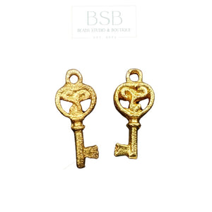 Key Gold Plated Pendant (2pcs)