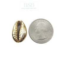 Plated Cowrie Shell Beads (3pcs)
