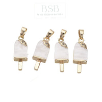 Ice Pop Brass Zirconia Pendant, Gold Plated 18K
