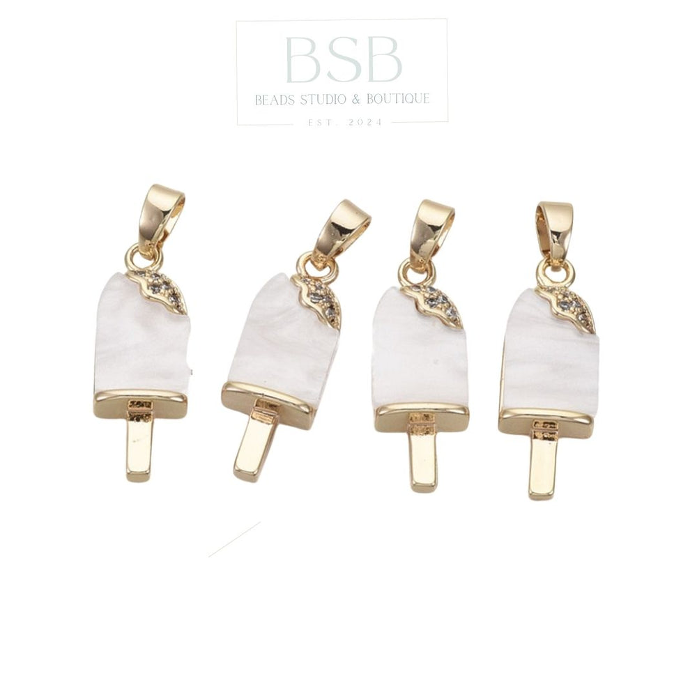 Ice Pop Brass Zirconia Pendant, Gold Plated 18K