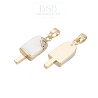 Ice Pop Brass Zirconia Pendant, Gold Plated 18K
