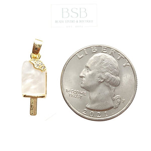 Ice Pop Brass Zirconia Pendant, Gold Plated 18K