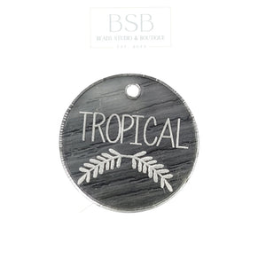 Flat Round Tropical Acrylic Pendant