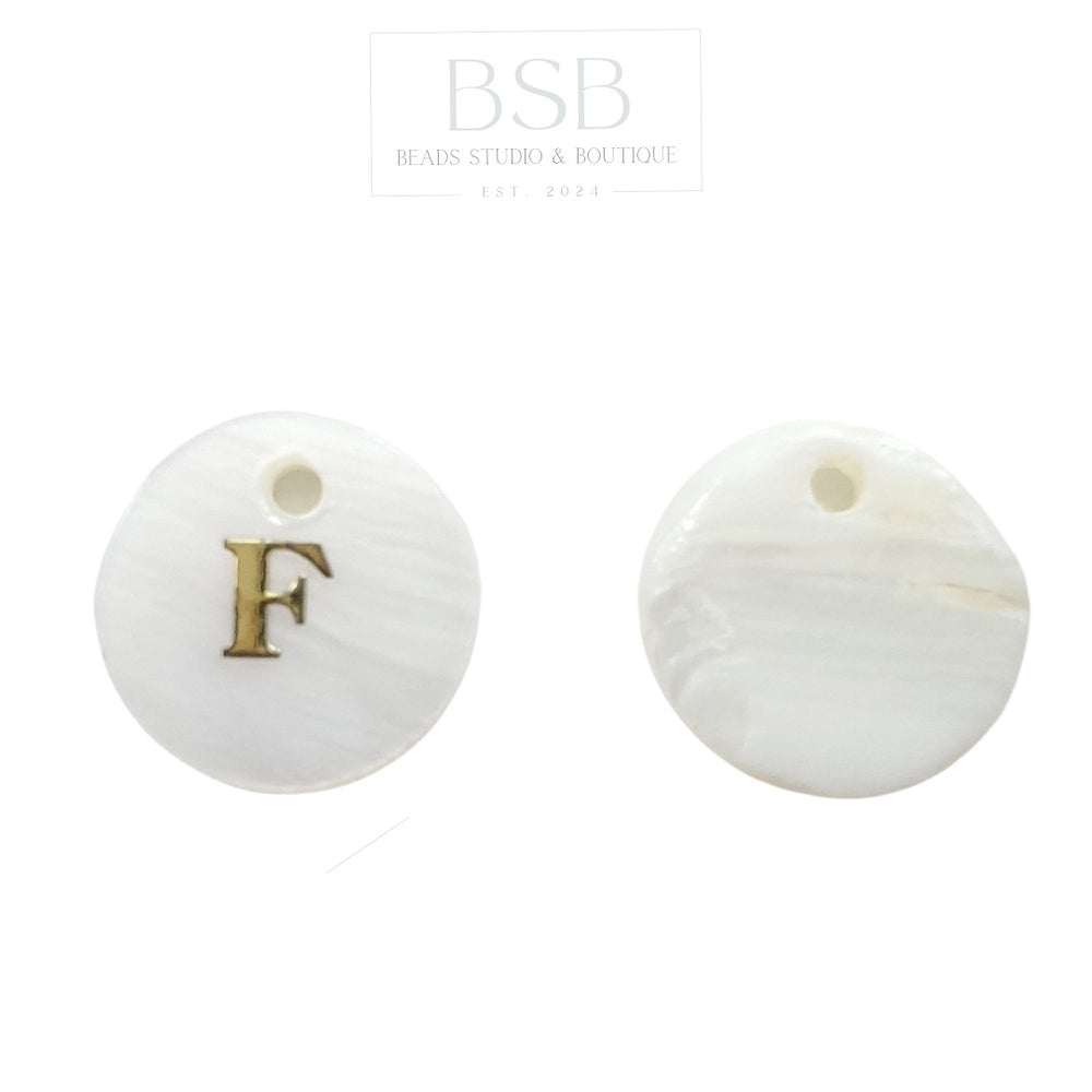 Letter F Shell Pendant