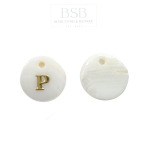 Letter P Shell Pendant