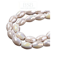 Oval Glass Beads Spacer (3pcs)
