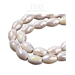 Oval Glass Beads Spacer (3pcs)