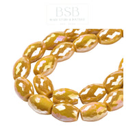 Oval Glass Beads Spacer (3pcs)
