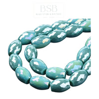 Oval Glass Beads Spacer (3pcs)
